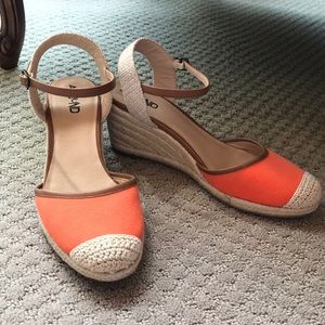 Orange & Tan wedge espadrilles from Nordstrom